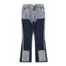 Men's Clothing High Street Washed Distressed Patchwork Lumberjack Jeans For Men Retro Fashion Trend Ink Splashed Print Wide Leg Trousers_mkmklike.com