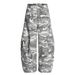 American High Street Gray And White Camouflage Washed Wide-leg Scimitar Jeans Men's And Women's Trendy Brand Loose Casual Versatile Straight-leg Pants_mkmklike.com