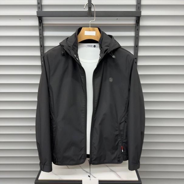 Autumn New Men's High-Quality Fashion Hooded Zipper Light Luxury Trend Solid Color Jacket Coat_mkmklike.com