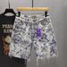 Men's Clothing Men's Summer Loose Versatile Casual Trendy Shorts Fashionable Blue And White Porcelain Casual Pants_mkmklike.com