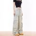 Men And Women Fashion Jeans Cargo Multi-Pocket Decorative Casual Straight Wide-Leg Pants High Street Hip-Hop_mkmklike.com