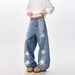 Vintage Paint-Splattered Star Jeans – Distressed Streetwear Straight-Leg Pants For Men (S-XXXL)_mkmklike.com