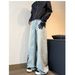 Nordmann American High Vibe Style Palm Print Jeans For Men, Niche Design, Loose Straight Hip Hop Street Pants_mkmklike.com