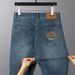 High End Jeans, European Goods, Men's Pants, Spring And Summer New Fashion Embroidery, Light Luxury Denim Stretch Slim Straight Pants_mkmklike.com