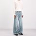 Unisex Washed Denim A-Line Baggy Jeans With Deconstructed Design Straight Leg Trousers For Men And Women_mkmklike.com