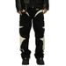 Boy Boy Cross-Border Export American Hiphop Patchwork Color-Block Jeans Men Loose Trendy Straight Casual Floor-Length Pants_mkmklike.com