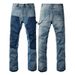 Men's Clothing Flared Jeans Trendy Contrast Color Flared Pants Men's High End Fashion Casual High End Men's Flared Pants_mkmklike.com