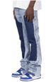 Men's Japanese Vintage Washed Jeans - 65% Cotton Straight-Leg Denim Pants (Black-Gray/Deep Blue, S-XL)_mkmklike.com