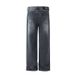 Distressed Washed Straight-Leg Jeans For Men - Vintage Denim Pants With Cleanfit Style, Oversized & Long-Length For Casual & Streetwear_mkmklike.com