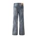 Men's Clothing Retro Washed Distressed Jeans For Men Trendy Loose Casual Straight Trousers Slim Flared_mkmklike.com