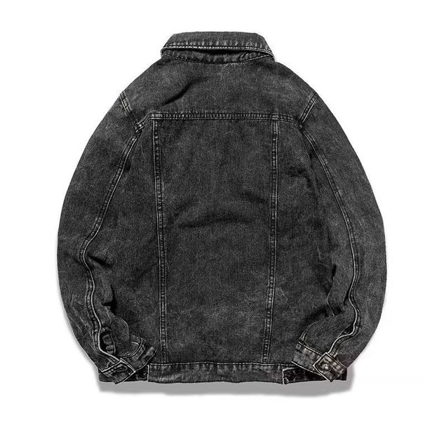 "Men's Workwear Jacket - Trendy Stand Collar Casual Coat, Slim Fit, Durable Cotton, Anti-Wrinkle (Black, Sizes M-3XL)"_mkmklike.com