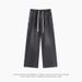 Unisex High Street Straight Leg Jeans - Retro Wide Fit Drawstring Pants For Men & Women, Casual Loose Denim Trousers_mkmklike.com