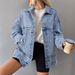 Women's Loose Fit Denim Jacket Versatile Spring Autumn Fashion Outerwear Relaxed Everyday Wear Comfortable Feshion_mkmklike.com