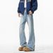 Cleanfit Micro Flared Jeans Men's 2025 Spring New Style American Curved Knife Slimming Loose Straight Leg Casual Pants_mkmklike.com