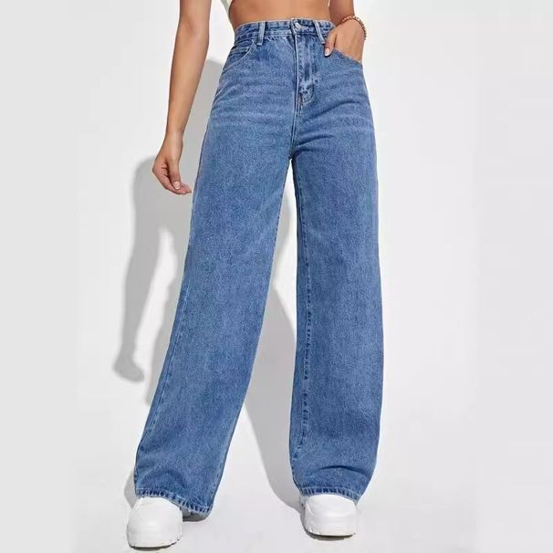 Women’s Clothing new trendy mid waist straight jeans_mkmklike.com