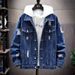 Streetwear Distressed Denim Jacket Men's Oversized Boyfriend Style Vintage Washed Workwear Coat With Raw Hem Detailing_mkmklike.com