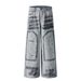 Men's Clothing Jeans Hand Painted Graffiti Dirty Jeans Men And Women Wide Leg Loose Washed Trousers_mkmklike.com