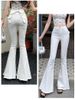K New Arrivals 3D Bow Denim Pants For Women High-Waisted Versatile Slimming Flared Leggings_mkmklike.com