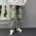 European And American Trendy Brand High Street Ripped Jeans Men's Retro Loose Straight Zipper Pants Versatile Casual Trousers Men_mkmklike.com