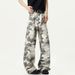 Suitable For All Seasons Gray White American Camouflage Jeans Men's Trendy High Street Hip Hop Straight Loose Wide Leg Long Pants_mkmklike.com