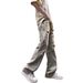 Men's High-Waist Straight Leg Bootcut Jeans Ripped Style Yellowish Brown Retro High Street Cool And Stylish For Summer_mkmklike.com