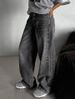 K Street Retro Wide Leg Jeans, High Waisted Loose Wide Leg Floor Pants_mkmklike.com