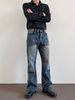 Vintage Bootcut Jeans – Premium Washed Bamboo Cotton Cleanfit Denim With Artisan Fading & Timeless Silhouette_mkmklike.com