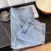 Bow-Knot Print High-Waisted Jeans – Korean Style Straight Leg Trousers For Pear Shape & Wide Hips (XS-2XL)_mkmklike.com