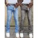 Laike Men's Stretch Jeans Street Fashion Casual Straight Leg Stacked Pants New Popular Ins_mkmklike.com