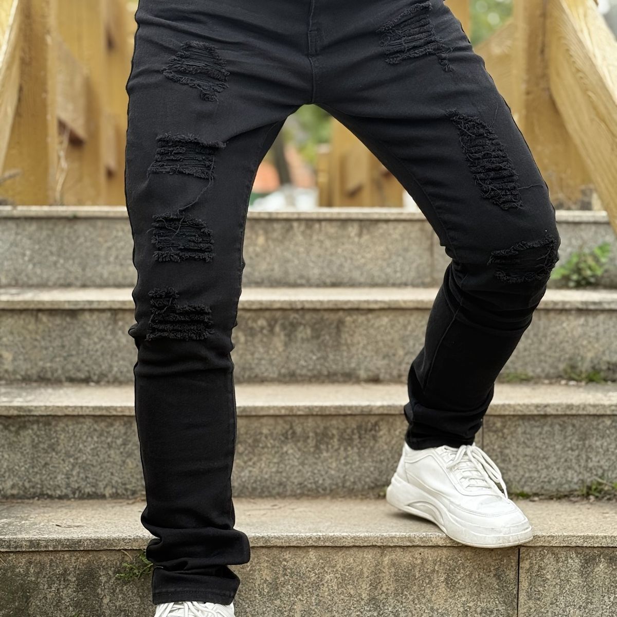 "Classic Straight-Leg Denim Pants For Men - Denim Style Comfort Stretch Jeans For Everyday Wear"_mkmklike.com