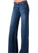 Women's Stretchy Wide Leg Denim Pants - Trendy Mid Rise Loose Fit Jeans With Pockets (Regular & Cropped Length, S-2XL, Dark Blue)_mkmklike.com