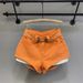 Summer New Style Orange Denim Shorts for Women High Waisted Versatile out of Pocket a Line Hot Pants_mkmklike.com