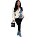 European And American Cross Border Women's Clothing Denim Jacket Fashion Casual Knitted Long Sleeved Patchwork Loose Cardigan Top_mkmklike.com