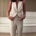 Women's new fashionable temperament simple vest suit long suit pants_mkmklike.com