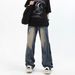 Patchwork Jeans High Street Trendy Oversized Straight Leg Wide Leg Trousers Style Heavyweight High End For Men And Women_mkmklike.com