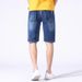 Trendy Brand Printing Ripped Jeans Men's Straight Tube Plus Fat Plus Size Jeans Men's 5 Points European And American Style Jeans Men_mkmklike.com