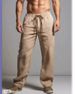 New 2026Men's Cotton Linen Casual Pants Comfortable Straight Leg Drawstring Waist Plus Size Loose Fit S-4XL_mkmklike.com