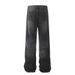 Washed Black Straight-Leg Jeans For Men American Trendy Brand Ins Simple Style Versatile Loose Vintage Wide-Leg Pants_mkmklike.com