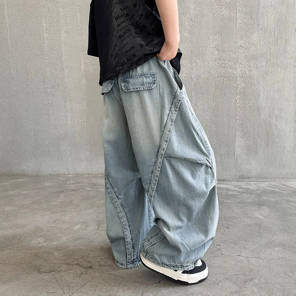 "Boys' Lightweight Tencel Jeans - Breathable Anti-Mosquito Loose Fit Pants For Summer"_mkmklike.com