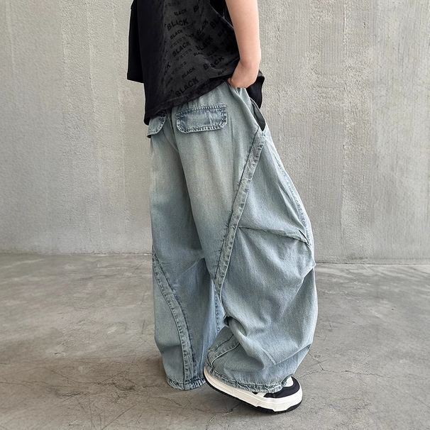 "Boys' Lightweight Tencel Jeans - Breathable Anti-Mosquito Loose Fit Pants For Summer"_mkmklike.com