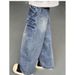American 2025 Blue Rivet Lightning Jeans Men's And Women's High Street Niche Straight Tube Versatile Casual Pants_mkmklike.com