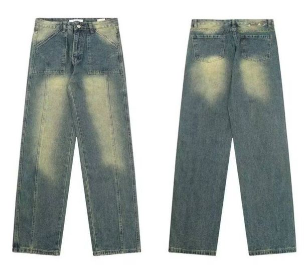 Streetwear Jeans – Oversized Straight-Leg Denim Pants With Vintage Wash (S-3XL, Retro Blue, Unisex Baggy Fit, Cotton Comfort, Urban Vibe Essential)_mkmklike.com