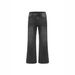 Men's Relaxed Straight-Leg Jeans – Vintage Washed Black-Grey Denim Pants With Distressed Details (No Ironing Needed)_mkmklike.com