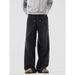 American Deconstruction Washed Sweatpants Men's Spring And Autumn Trendy Brand Vibe Design Sense Casual Sports Retro Heavy Wide-leg Trousers_mkmklike.com