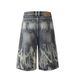 Men's High Street Straight Wide Leg Jeans European American Style Niche Tie Dye Trendy Loose Fit New Shorts For Men_mkmklike.com