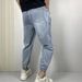 Men's Distressed Washed Blue Jeans – Winter Fleece-Lined Slim Tapered Pants With Streetwear Edge_mkmklike.com