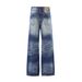 Men's Clothing American High Street Unisex Retro Men's Punk Street Distressed 3D Digital Print Jeans - Washed Vintage Wide Leg Straight Denim Pants_mkmklike.com