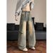 Men's Clothing Men's Retro Style Elastic Waist Jeans High Street Clean Fit Wide Leg Loose Casual Long Pants Versatile Diagonal Cut_mkmklike.com