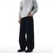 Baggy Twill Cotton Pants Unisex High-Waisted Wide-Leg Trousers, Deconstructed Hem, 100% Cotton, Streetwear (Black/Brown/White, Oversized Fit)_mkmklike.com