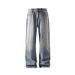 American Retro Washed Gradient Straight-leg Jeans Men, Autumn And Winter, Plus Size, Extended Length For Tall_mkmklike.com